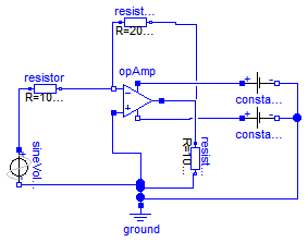 Modelica.Electrical.Analog.Examples.AmplifierWithOpAmpDetailed
