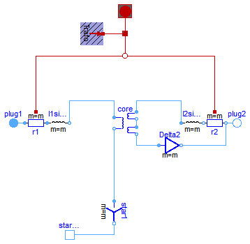 Modelica.Electrical.QuasiStationary.Machines.BasicMachines.Transformers.Yd.Yd11