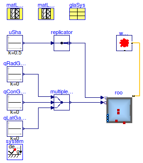 Buildings.Rooms.Examples.TestConditionalConstructions.OnlyExteriorWallWithWindowExteriorShade