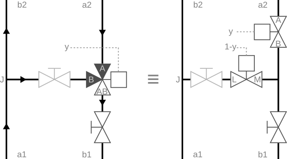 Three-way valve schematic