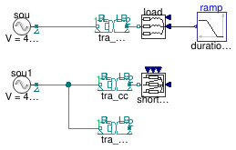 Buildings.Electrical.AC.ThreePhasesBalanced.Conversion.Examples.ACACTransformerFull