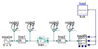 Buildings.Electrical.AC.ThreePhasesUnbalanced.Validation.IEEETests.Test4NodesFeeder.BalancedStepDown.YD
