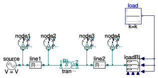 Buildings.Electrical.AC.ThreePhasesUnbalanced.Validation.IEEETests.Test4NodesFeeder.BalancedStepUp.DD