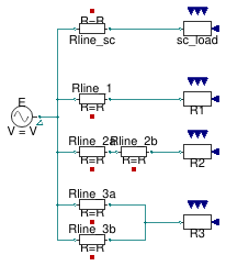 Buildings.Electrical.AC.OnePhase.Lines.Examples.ACLine_R