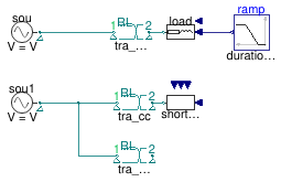 Buildings.Electrical.AC.OnePhase.Conversion.Examples.ACACTransformer