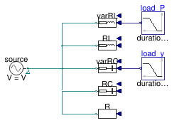 Buildings.Electrical.AC.OnePhase.Loads.Examples.ParallelLoads