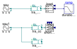 Buildings.Electrical.AC.ThreePhasesBalanced.Conversion.Examples.ACACTransformer