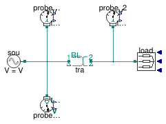Buildings.Electrical.AC.ThreePhasesUnbalanced.Conversion.Examples.Transformer