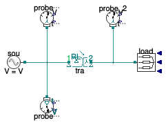 Buildings.Electrical.AC.ThreePhasesUnbalanced.Conversion.Examples.TransformerStepDownDY