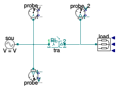 Buildings.Electrical.AC.ThreePhasesUnbalanced.Conversion.Examples.TransformerStepDownYD