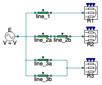Buildings.Electrical.AC.ThreePhasesUnbalanced.Lines.Examples.ACLine