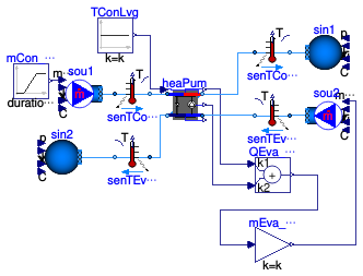 Buildings.Fluid.HeatPumps.Validation.Carnot_TCon_reverseFlow