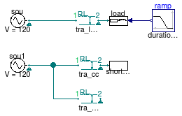 Buildings.Electrical.AC.OnePhase.Conversion.Examples.ACACTransformer