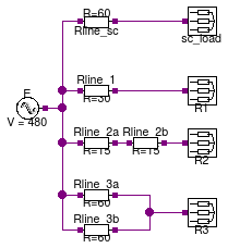 Buildings.Electrical.AC.ThreePhasesUnbalanced.Lines.Examples.ACLine_R_N