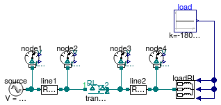 Buildings.Electrical.AC.ThreePhasesUnbalanced.Validation.IEEETests.Test4NodesFeeder.BalancedStepDown.DD