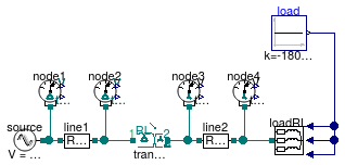 Buildings.Electrical.AC.ThreePhasesUnbalanced.Validation.IEEETests.Test4NodesFeeder.BalancedStepDown.DY