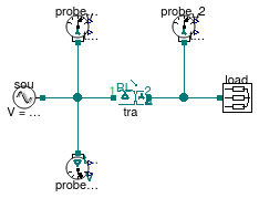 Buildings.Electrical.AC.ThreePhasesUnbalanced.Conversion.Examples.TransformerStepDownDY