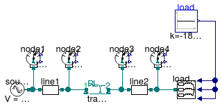 Buildings.Electrical.AC.ThreePhasesUnbalanced.Validation.IEEETests.Test4NodesFeeder.BalancedStepUp.YY