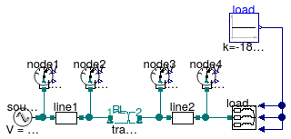 Buildings.Electrical.AC.ThreePhasesUnbalanced.Validation.IEEETests.Test4NodesFeeder.BalancedStepDown.YY