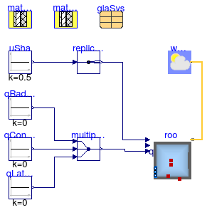 Buildings.ThermalZones.Detailed.Validation.TestConditionalConstructions.OnlyExteriorWallWithWindowExteriorShade