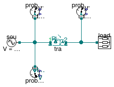 Buildings.Electrical.AC.ThreePhasesUnbalanced.Conversion.Examples.TransformerStepDownDY