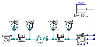 Buildings.Electrical.AC.ThreePhasesUnbalanced.Validation.IEEETests.Test4NodesFeeder.BalancedStepUp.DY