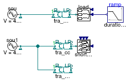 Buildings.Electrical.AC.ThreePhasesBalanced.Conversion.Examples.ACACTransformerFull