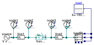 Buildings.Electrical.AC.ThreePhasesUnbalanced.Validation.IEEETests.Test4NodesFeeder.BalancedStepDown.YD