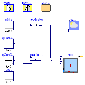 Buildings.ThermalZones.Detailed.Validation.TestConditionalConstructions.SampledModel.OnlyExteriorWallWithWindowExteriorShade