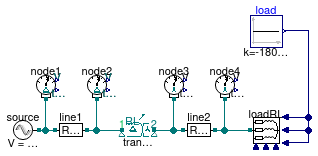 Buildings.Electrical.AC.ThreePhasesUnbalanced.Validation.IEEETests.Test4NodesFeeder.BalancedStepUp.DY