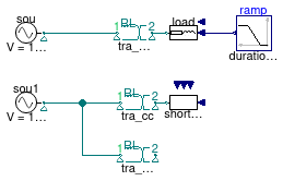 Buildings.Electrical.AC.OnePhase.Conversion.Examples.ACACTransformer