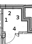 Wall sections in Closet model